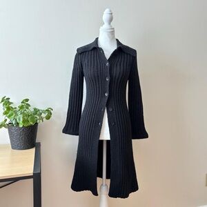Women's Black Knit Cardigan Sweater